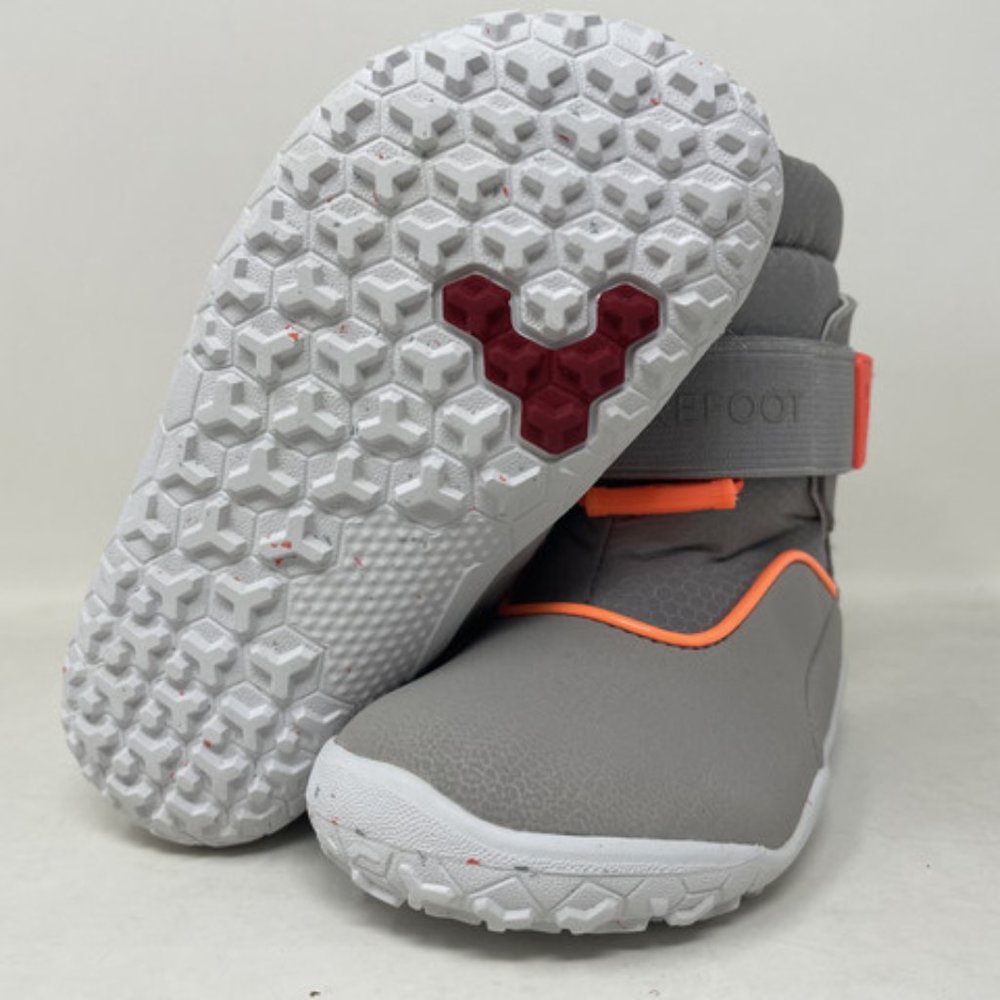 Vivobarefoot Gobi Kids Vivo Yeti T, Ash Grey/Neon Red, 24 D EU Toddler (7 US)